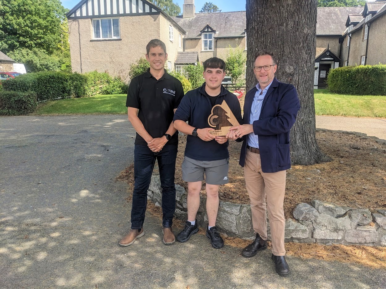 Image left to right: Si Smith, Assistant Forest Manager, Tilhill. Jacob Goodwin, Tilhill Diploma student. Simon Miller, Senior Forest Manager, Tilhill. 